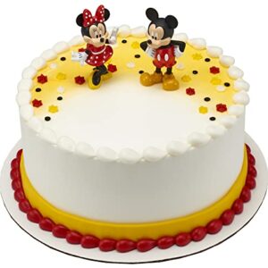 DecoSet® Disney Mickey Mouse and Minnie Mouse Cake Topper, 2-Piece Topper Set, Durable Food-Safe Plastic