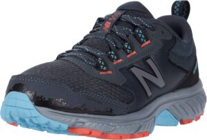 new balance women's 510 v5 trail running shoe, gunmetal/wax blue/wax blue, 8