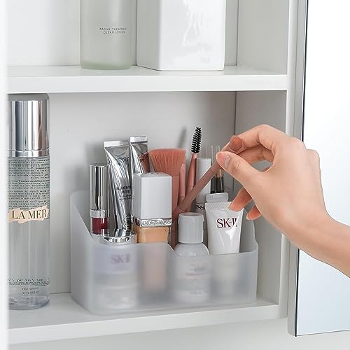 UNIKON Eunion Makeup Organizer, Clear Small Countertop Makeup Caddy Storage Organization Bins Cosmetics Holder for Cabinet