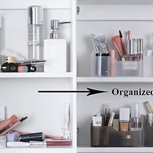 UNIKON Eunion Makeup Organizer, Clear Small Countertop Makeup Caddy Storage Organization Bins Cosmetics Holder for Cabinet