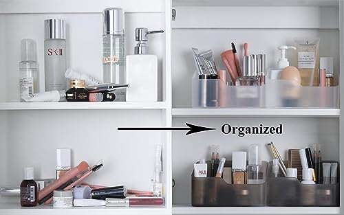 UNIKON Eunion Makeup Organizer, Clear Small Countertop Makeup Caddy Storage Organization Bins Cosmetics Holder for Cabinet