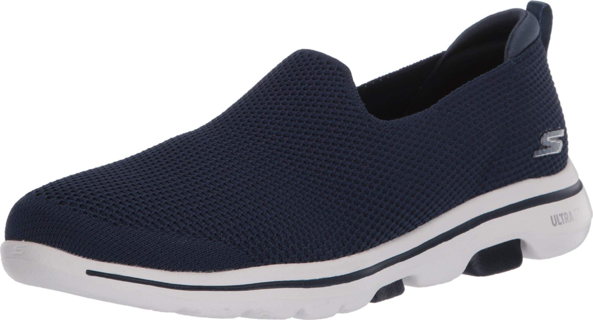 Skechers Women's GO Walk 5-124147 Sneaker, Navy/White, 13 Medium US