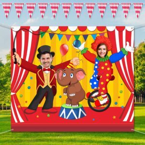 Blulu Carnival Backdrops for Party Circus Decorations 59 x 51 Inch Carnival Photo Door Banner Circus Theme Carnival Banner Carnival Photo Props Large Backdrop for Carnival Decorations Games Supplies