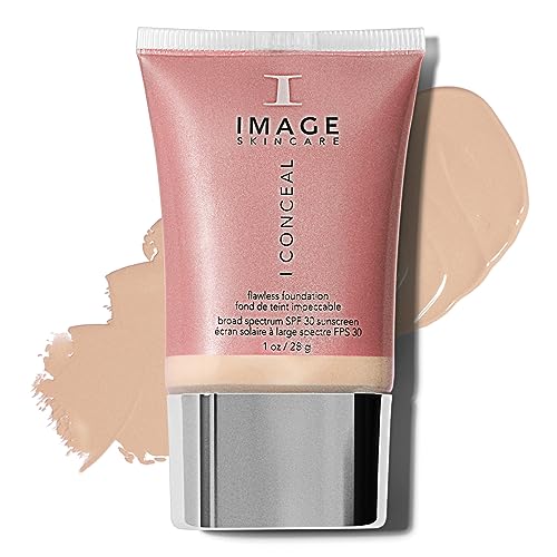 IMAGE Skincare I CONCEAL Flawless Foundation, Full Coverage with SPF 30 Mineral Sunscreen, Natural Glow Finish, PORCELAIN (Fair to Light Skin), 1 oz