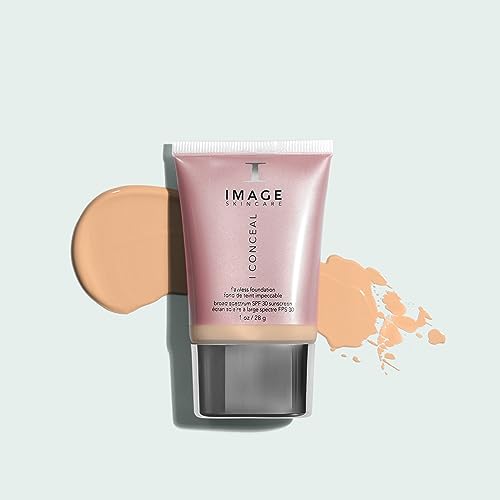 IMAGE Skincare I CONCEAL Flawless Foundation, Full Coverage with SPF 30 Mineral Sunscreen, Natural Glow Finish, PORCELAIN (Fair to Light Skin), 1 oz