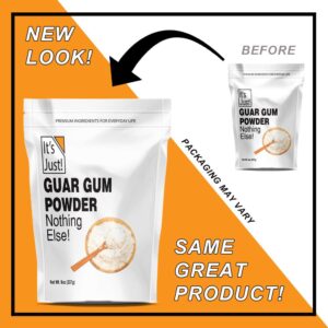 It's Just - Guar Gum, Thickens Cold Items, Keto Baking, Gluten-Free, Substitute Xanthan Gum, 8oz