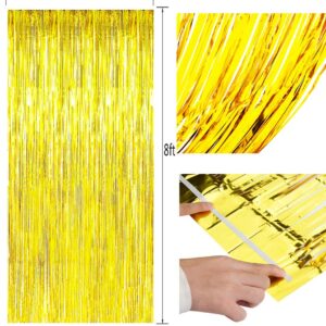 Gold 50th Birthday Decorations kit- Cheers To 50 Years Banner Balloons and Cake Topper, Happy Birthday Sash, Gold Tinsel Foil Fringe Curtains, for Birthday&Anniversary Decorations