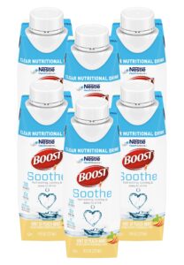 boost soothe clear nutritional drink, peach mint, 8 fl oz, 6-pack