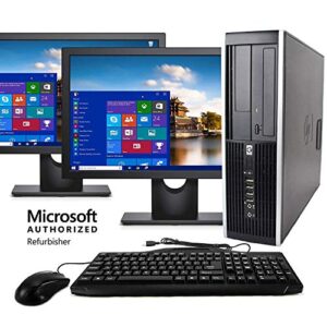 hp elite sff computer desktop (intel core i5 processor, 16gb ram, 2tb hdd, dual 19 inch lcd monitor, wifi, bluetooth 4.0, dvd-rw, new keyboard & mouse) windows 10 home (renewed)