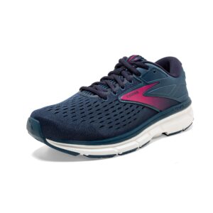 brooks women's dyad 11 running shoe - blue/navy/beetroot - 11 wide