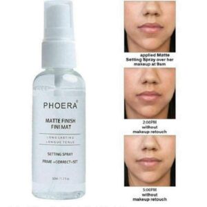 AQUAPURITY Phoera Makeup Setting Spray 3 In 1 Fixer, Primer & Corrector Matte Finish, Makeup Sealer Spray Long Lasting16Hr Wear Face Make Up Foundation Light Weight Beauty Blender