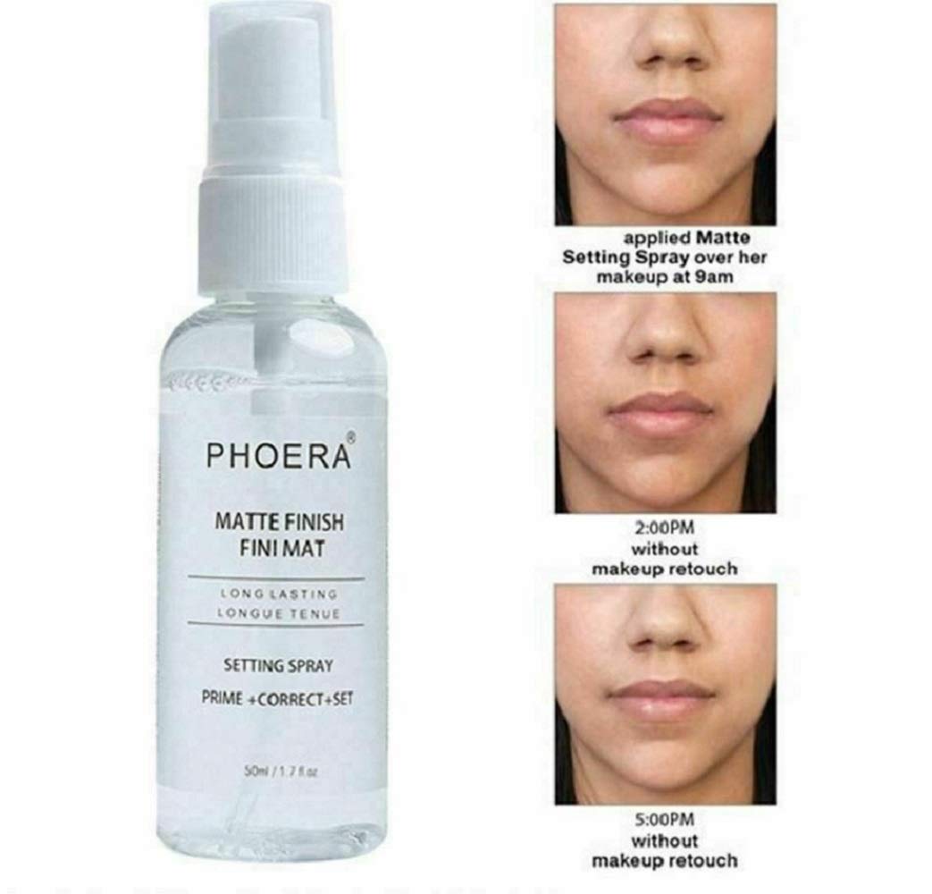 AQUAPURITY Phoera Makeup Setting Spray 3 In 1 Fixer, Primer & Corrector Matte Finish, Makeup Sealer Spray Long Lasting16Hr Wear Face Make Up Foundation Light Weight Beauty Blender