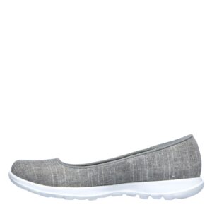 skechers womens go walk lite - 136001 ballet flat, grey, 8 us