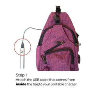 NuPouch Daypack Anti-Theft Backpack Large Plum.
