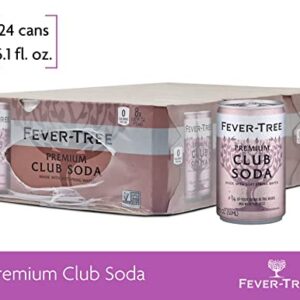 Fever Tree Club Soda Club Soda - Premium Quality Mixer - Refreshing Beverage for Cocktails & Mocktails. Naturally Sourced Ingredients, No Artificial Sweeteners or Colors - 5.07 Fl Oz (Pack of 24)(Packaging May Vary)