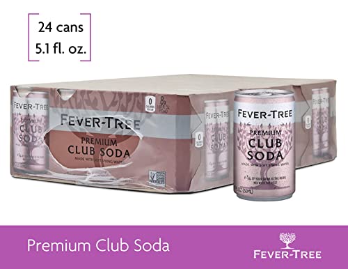 Fever Tree Club Soda Club Soda - Premium Quality Mixer - Refreshing Beverage for Cocktails & Mocktails. Naturally Sourced Ingredients, No Artificial Sweeteners or Colors - 5.07 Fl Oz (Pack of 24)(Packaging May Vary)