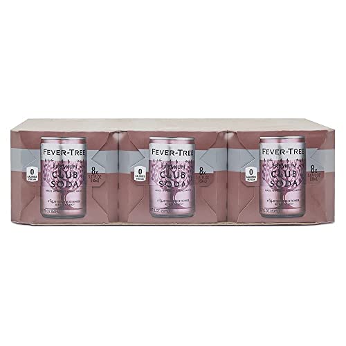 Fever Tree Club Soda Club Soda - Premium Quality Mixer - Refreshing Beverage for Cocktails & Mocktails. Naturally Sourced Ingredients, No Artificial Sweeteners or Colors - 5.07 Fl Oz (Pack of 24)(Packaging May Vary)