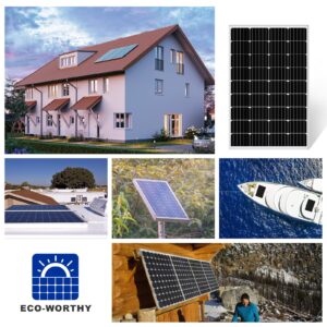 ECO-WORTHY 120W 12V Solar Panel, High Efficiency Mono Module for Motorhome Caravan Camper Shed Boat Yacht Off Grid Solar System Backup Power