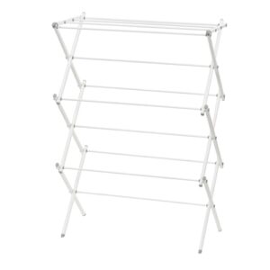 Household Essentials 5119-1 Indoor Metal Clothes Drying Rack for Laundry, 15", White/White