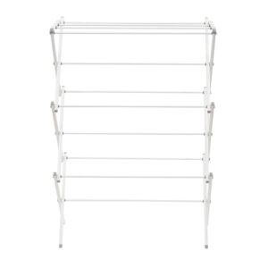 Household Essentials 5119-1 Indoor Metal Clothes Drying Rack for Laundry, 15", White/White
