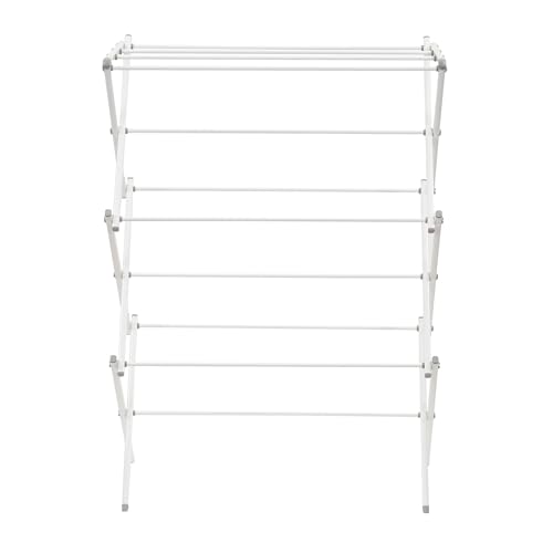 Household Essentials 5119-1 Indoor Metal Clothes Drying Rack for Laundry, 15", White/White