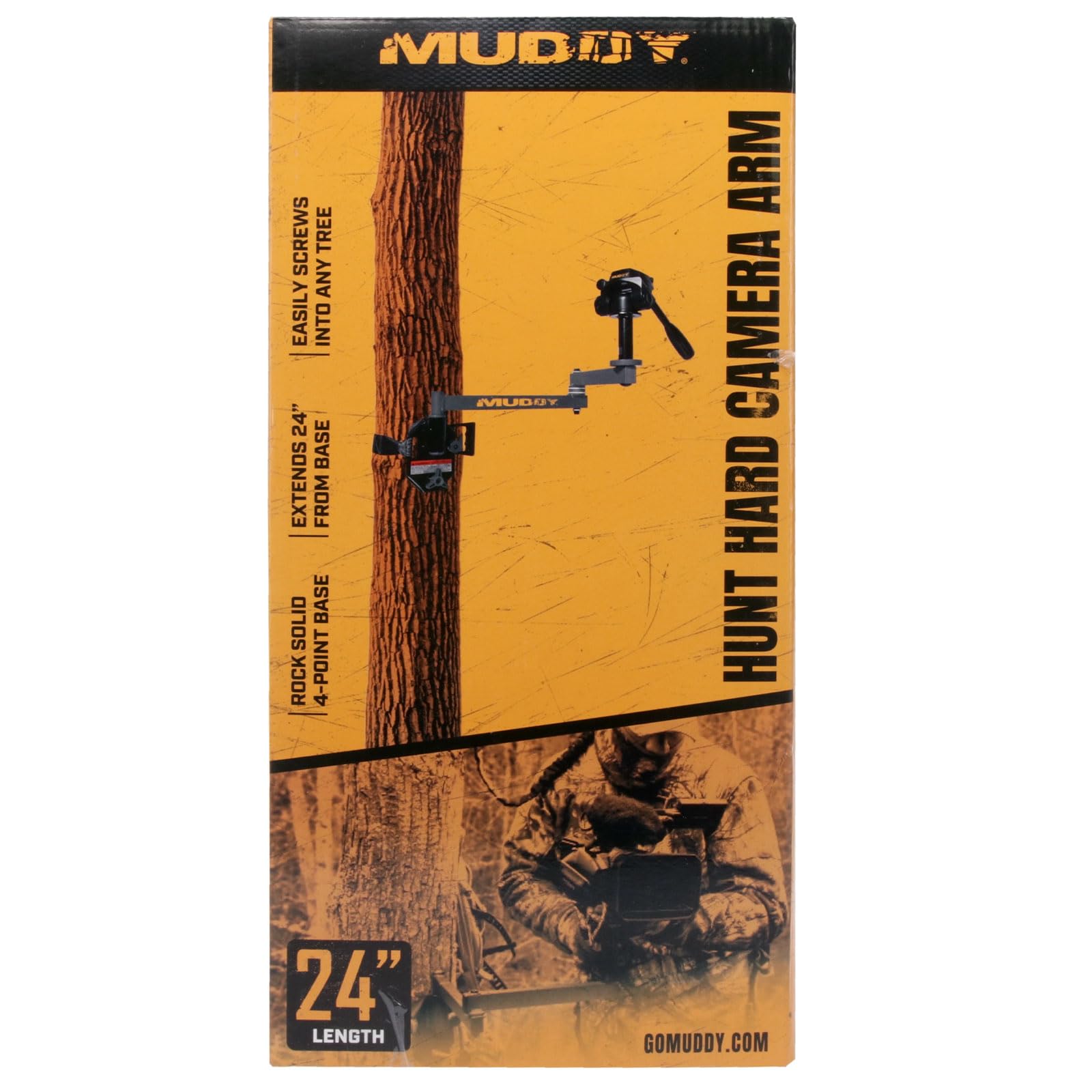 MUDDY Hunt Hard Compact Durable Aluminum Lightweight Ergonomic Portable Easy-to-Install Silent Outdoor Camera Arm | 24" Reach with Over 5 Points of Adjustment