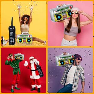 Gejoy 2 Pieces Inflatable Radio Boombox Inflatable Mobile Phone Props for 80s 90s Party Decorations Hip Hop Theme Birthdays Party Supplies