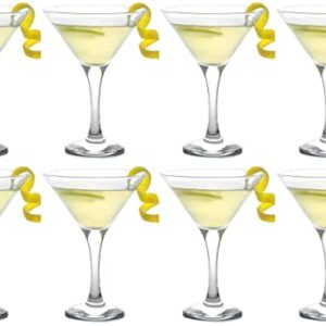 epure Milano Collection 8 Piece Stemmed Martini Glass Set - For Drinking Martinis, Manhattans, Vodka, Gin, and Cocktails (Martini Glass (6 oz))