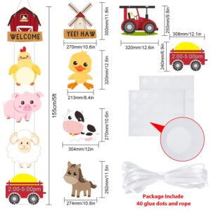 Farm Animal Themed Party Decorations, Farm Animal Cutouts Banner, Farm Animals Theme Party Door Signs for Baby Shower Family Reunion Theme Party Supplies