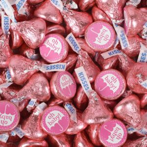 girl baby shower supplies pink hershey's kisses candy (100 count) - no assembly required