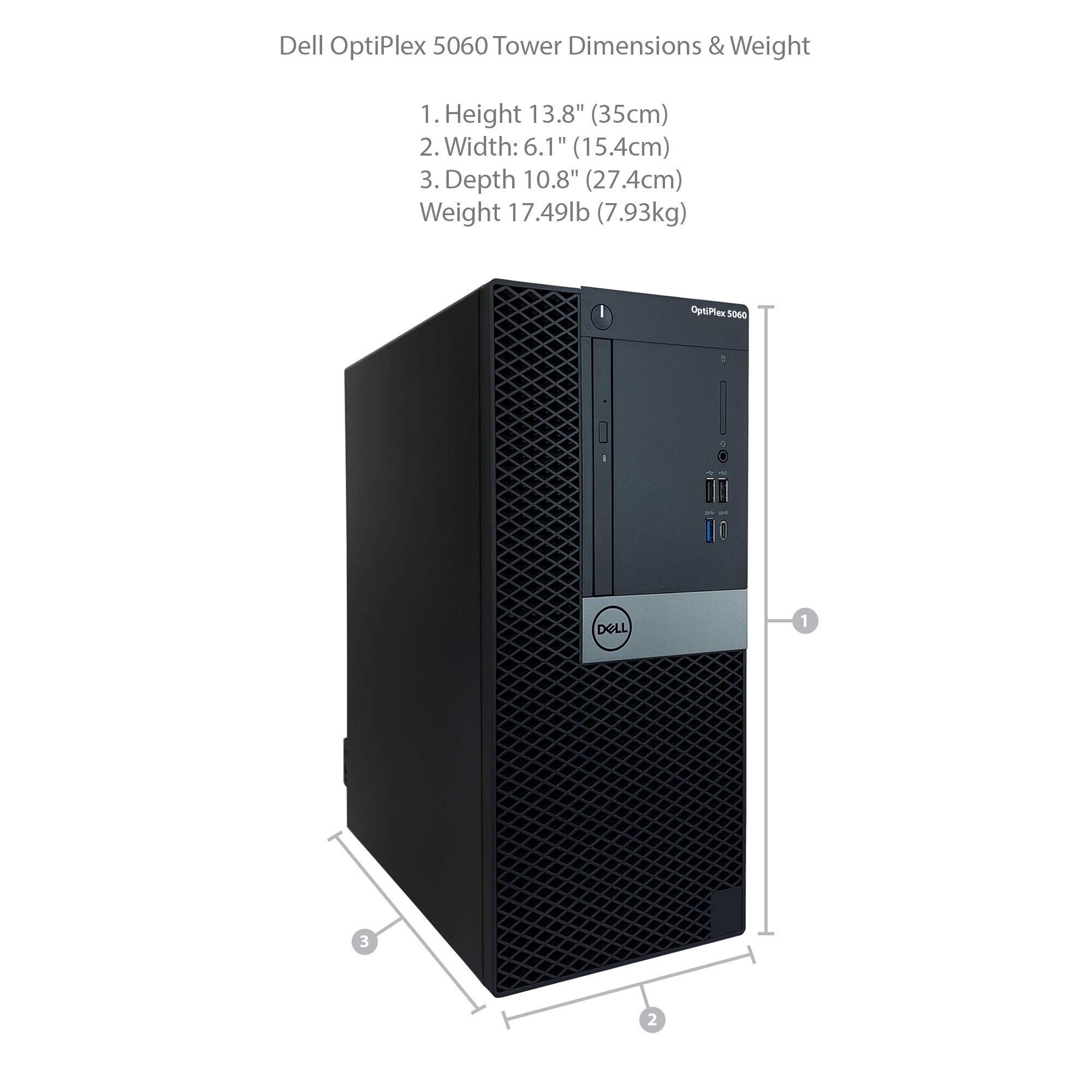 Dell Optiplex 5060 Tower Desktop - 8th Gen Intel Core i7-8700 3.20GHz (Up to 4.60GHz), 16GB DDR4 2666MHz Memory, 512GB SSD, Intel UHD Graphics 630, Windows 10 Pro (Renewed)
