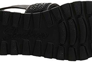 Skechers Women's Foamies Footsteps-Glam Party Sandal, Black/Black, 7 M US