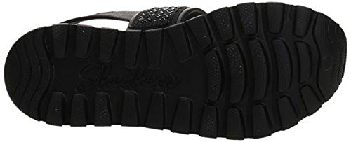 Skechers Women's Foamies Footsteps-Glam Party Sandal, Black/Black, 7 M US