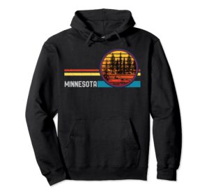 retro vintage minnesota mn 80s lake forest mountain sunset pullover hoodie