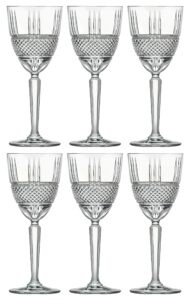 goblet, white wine crystal glass, water glass, stemmed glasses, set of 6 goblets, 8 oz, beautifully designed, by barski, made in europe