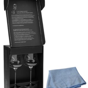 Gabriel-Glas Bundle - 2 items Set of 2 - Austrian Crystal Wine Glass -StandArt Edition, Microfiber Wine Glass Towel