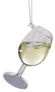 wine lovers chardonnay cheer donnay wine glass ornament w/faux wine
