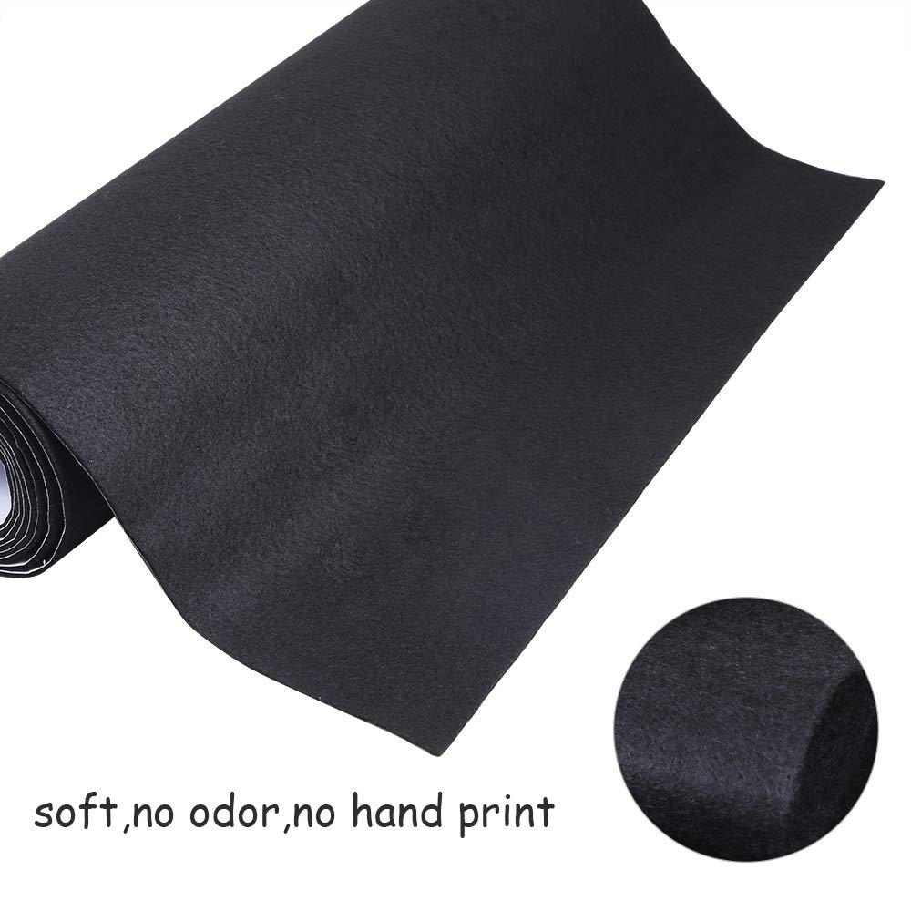 Caydo Large Black Self Adhesive Felt Roll Shelf Liner for DIY Projects Costume, Jewelry Drawer Craft Fabric Peel Stick 15.7" x 78.7"