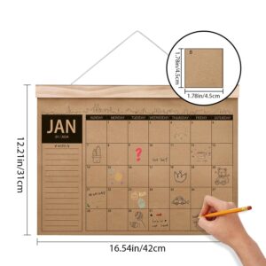 Calendar 2024-2025 - Wall Calendar Runs from Jan 2024 to Jun 2025, 18 Monthly Calendar Planner, Desk Calendar with Thick Kraft Paper for Home Office Organizing & Planning (16.5"x12.2") - Norjews