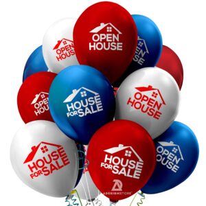 House for Sale Balloons - Open House Balloons for Real Estate - Realtor Metallic Balloons Supplies Sign - Sale by Owner - Realtor Open House - Realtor Kit - Realtor House Signs (24)