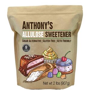 Anthony's Allulose Sweetener, 2 lb, Batch Tested Gluten Free, Keto Friendly Sugar Alternative, Zero Net Carb, Low Calorie