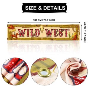 Cowboy Party Decorations Cowboy Banner Western Scene Setters for Cowboy Decorations Party Wooden House Barn Banner Western Party Supplies Wild West Backdrop Background 15.7 x 72 Inch