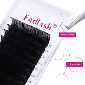 Lash Extension D Curl 15-20mm Mixed Tray Silk Classic Lash Extensions Supplies Individual Eyelash Extensions (0.20-D)