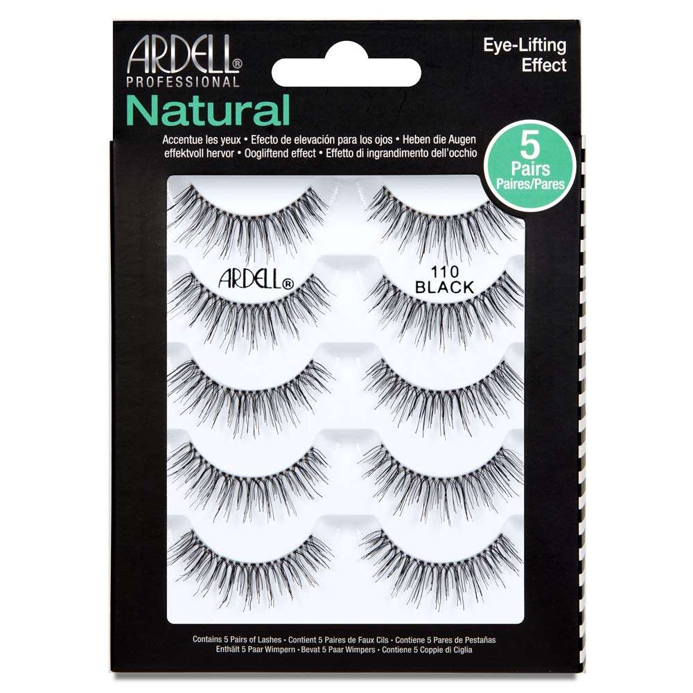 Ardell False Eyelashes, Natural 110, 5 pair + bonus pair Multipack for Eye-Lifting Effect