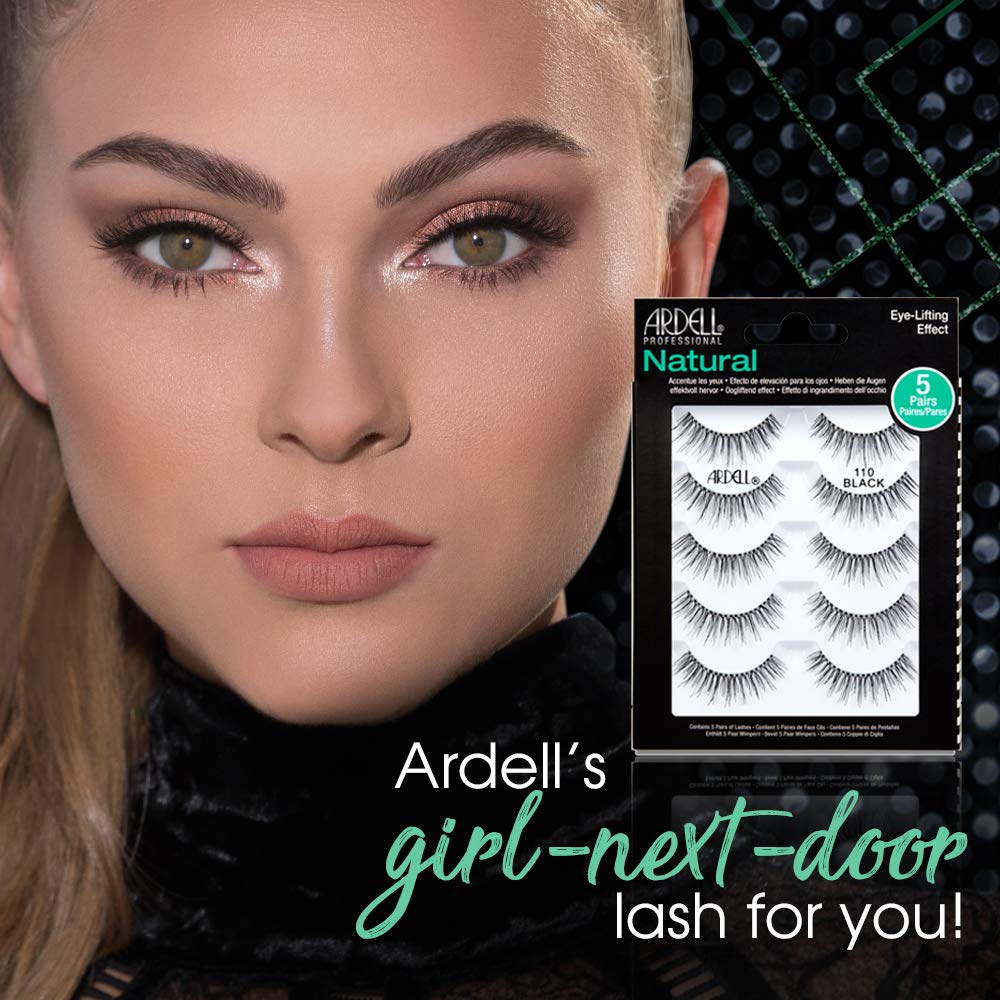 Ardell False Eyelashes, Natural 110, 5 pair + bonus pair Multipack for Eye-Lifting Effect