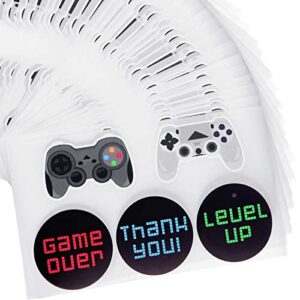 200 pieces video game controller stickers for video game party supplies, boys birthday party decorations, 5 styles
