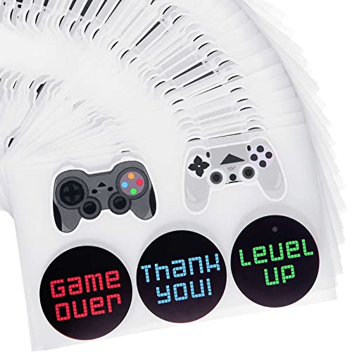 200 Pieces Video Game Controller Stickers for Video Game Party Supplies, Boys Birthday Party Decorations, 5 Styles