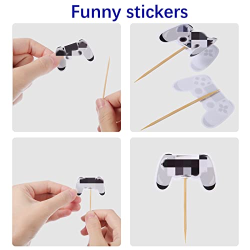 200 Pieces Video Game Controller Stickers for Video Game Party Supplies, Boys Birthday Party Decorations, 5 Styles