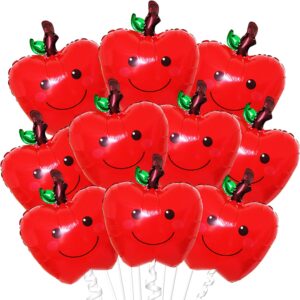 katchon, apples balloons for back to school decorations - 21 inch, pack of 10 | back to school balloons for welcome back to school decorations | back to school supplies apples decorations classroom