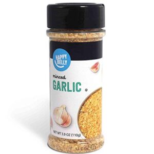 amazon brand - happy belly garlic minced, 3.9 ounce (pack of 1)